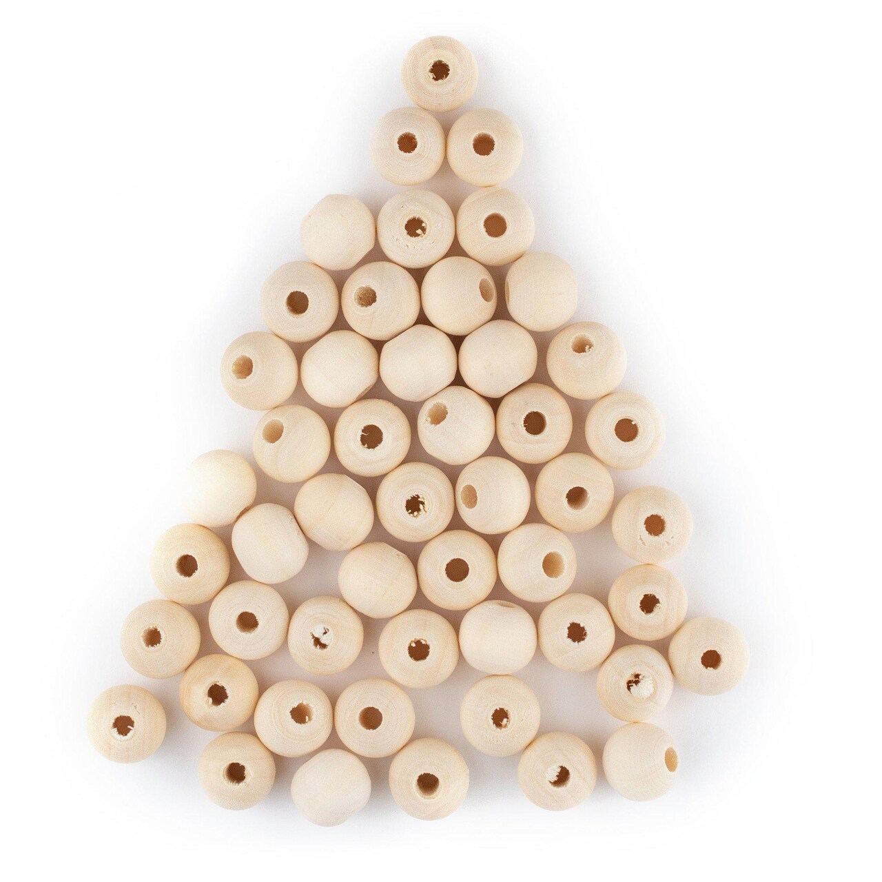 The Bead Chest Unfinished Natural Wood Beads (14mm, Set of 45)